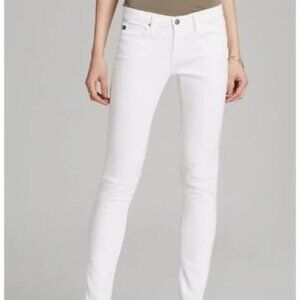 AG Adriano Goldschmied The Stilt Crop Cigarette Crop White Jeans Size 26